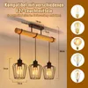 ZMH Deckenleuchte Wohnzimmer Vintage Deckenlampe Holz  Produktbild-Vorschau 2