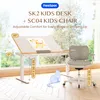 A kids' desk and chair set displayed in a bright room with a window view. Produktbild-Vorschau