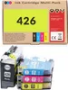 A multi-pack of printer ink cartridges is shown, with the packaging box above and the cartridges themselves below. Produktbild-Vorschau