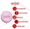 Folienballon Happy Birthday rosa Ø 45 cm 1 Stück Produktbild-Vorschau 5