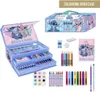 A collage of a Disney Stitch coloring briefcase and its contents, including pencils, crayons, and watercolors. Anteprima dell’immagine prodotto