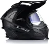 A black LS2 Enduro-Helm MX701 Explorer Carbon Solid helmet is shown against a white background. Produktbild-Vorschau