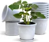 Plastard Blumentopf 10er Set Ø15 cm mit Untersetzer Weiss - Produktbild-Vorschau 1