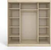 An empty, open wardrobe with shelves and a hanging rail. Produktbild-Vorschau