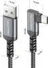deleyCON 0,5m USB C Kabel Kurz Winkel 90 Grad USB-A auf Produktbild-Vorschau 2