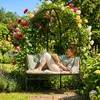 Zahradní lavička Relaxdays s pergolou, lavička pod pergolou Náhled obrázku produktu 2