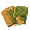 Autofahrer Handschuhe Retro Vintage Leder Fingerlose Produktbild-Vorschau 2