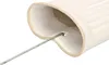 A close-up view of a white ceramic water evaporator with a metal rod inserted through a hole. Produktbild-Vorschau