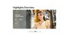A woman in a yellow dress is posing in front of a building. Overlay text highlights product features. Anteprima dell’immagine prodotto