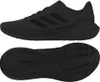 A black Adidas running shoe shown from two angles: side view and sole view. Podgląd zdjęcia produktu