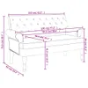 A diagram of a couch with dimensions labeled. Voir les images du produit