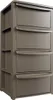 Niedrige Kommode 4 Schubladen 39 x 38,5 x H 80,5 cm Braun - Produktbild-Vorschau 1