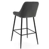 A grey bar stool with black legs is shown from the back against a white background. Produktbild-Vorschau