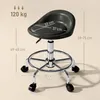 Rollhocker höhenverstellbar mit Rückenlehne Drehhocker Produktbild-Vorschau 3