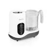 A white and gray baby food maker with a digital display and a transparent container is shown against a white background. Produktbild-Vorschau