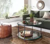 Couchtisch FineBuy Sofatisch Glas Wohnzimmertisch Ø 80 cm Produktbild-Vorschau 2