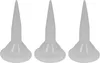 Three white plastic nozzles for a caulking gun are arranged in a row against a white background. Produktbild-Vorschau