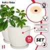 KOTARBAU® Sada 2 květináčů s podšálkem Bílá ⌀ 38 cm Výška: Náhled obrázku produktu 5
