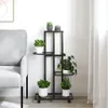 vidaXL Stojak na kwiaty 4-poziomowy z kółkami 44x23x80 cm Podgląd zdjęcia produktu 3