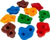 A collection of colorful climbing holds arranged on a white background. Produktbild-Vorschau