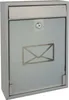 A modern, silver mailbox with a frosted glass front and an envelope icon. Podgląd zdjęcia produktu