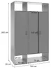 Armadio HWC-P43, armadio guardaroba, armadio a muro, 3 Anteprima dell’immagine prodotto 10