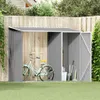 A garden shed with a bicycle and gardening tools. Produktbild-Vorschau