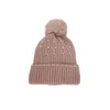 Gestrickte Wintermütze mit Bommel und Perlen, puderrosa, Produktbild-Vorschau 2