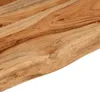 A close-up view of the natural wood grain and live edge of a wooden shelf. Náhled obrázku produktu