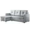 SONNI 203x130x88cm Divano angolare grigio chiaro a tre Anteprima dell’immagine prodotto 1