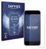 A product box and a screen protector for a smartphone are displayed. Produktbild-Vorschau