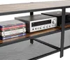 Meuble TV bas Relaxdays, 4 compartiments, étagère ouverte Voir les images du produit 6