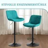 Barhocker Samt Barstühle-Set Höhenverstellbar 360° Produktbild-Vorschau 2