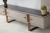 Design Sideboard Kommode Anrichte Spiegel Holz Beige Möbel Produktbild-Vorschau 2