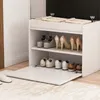 Rangement pour chaussures blanc avec siège et trou de Voir les images du produit 8