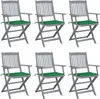 Möbel Klappbare Gartenstühle 6 Stk. mit Sitzkissen Produktbild-Vorschau 1