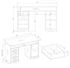 Bureau ADA anthracite chêne artisan 125 Cm 4 Tiroirs Voir les images du produit 9
