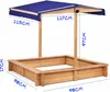 Pískoviště s nastavitelnou střechou 98 x 98 x 17 cm, Náhled obrázku produktu 7