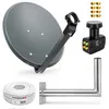 PremiumX SAT Anlage 80cm Antenne Quad LNB 50m Kabel Produktbild-Vorschau 1