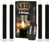 Stabkerzen LED mit Timer SCHWARZ 4 Stück indoor 6 Stunden - Produktbild-Vorschau 1
