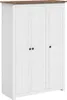 vidaXL Kleiderschrank 3-Türig Weiß 118×50×171,5 cm Kiefer Produktbild-Vorschau 1