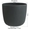 1x Blumentopf mit Drainagesystem Rund Ø 29 cm Anthrazit Produktbild-Vorschau 2