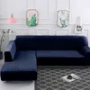 Stretch Samt Sofahusse Sofabezug L-Form Schnittsofa Produktbild-Vorschau 2