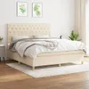 Boxspringbett mit Matratze Creme 160x200 cm Stoff Produktbild-Vorschau 2