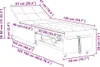 A diagram showing the dimensions of a sofa bed. Náhľad obrázku produktu