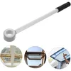 A product image collage showing a window opening lever and examples of its use in different window types. Produktbild-Vorschau