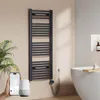 A bathroom scene with a towel warmer, a bathtub, and a plant. Produktbild-Vorschau