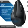 A diagram of an ergonomic vertical mouse with callouts and feature descriptions. Produktbild-Vorschau