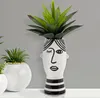Mauro Ferretti Vase Gesicht 13,2x11,8x26,3 cm weiß schwarz Produktbild-Vorschau 6