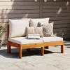 Gartensofa ohne Armlehnen mit Kissen 2-Sitzer Massivholz Produktbild-Vorschau 2